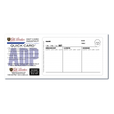 NQ100ADP Paper Digital Dietary Tray Card